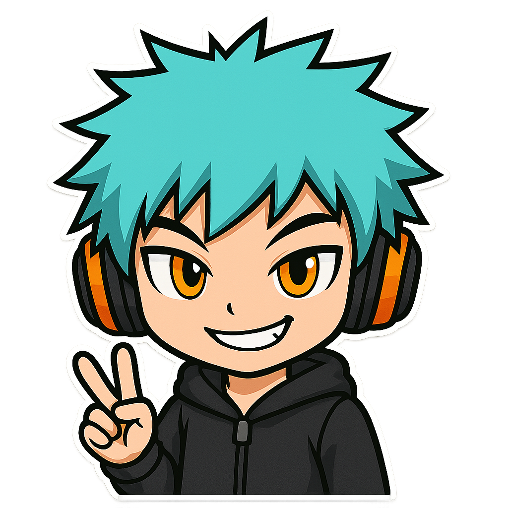 Chibi mascot of Gwim Gaming — retro gamer character